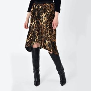 Isabel Marant "Tursanne" leopard velvet skirt